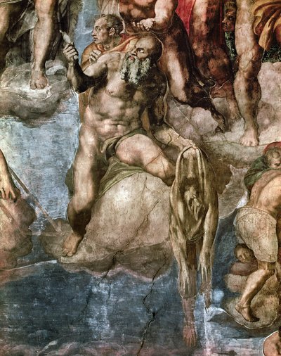 Sixtinische Kapelle: Das Jüngste Gericht, Detail von St. Bartholomäus mit seiner abgezogenen Haut, 1538-41 von Michelangelo Buonarroti